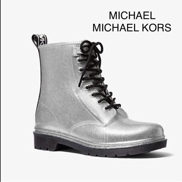 ❤️MICHAEL Michael KORS Tavie Logo Tape and Glitter Rain … - Picture 1 of 11